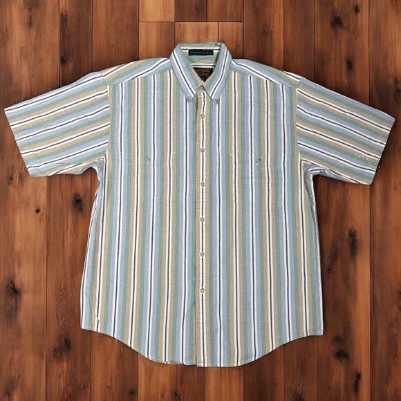 Eddie Bauer Other - Vintage Eddie Bauer Shirt Men's Large Striped Cotton Northwest Chambray 90s